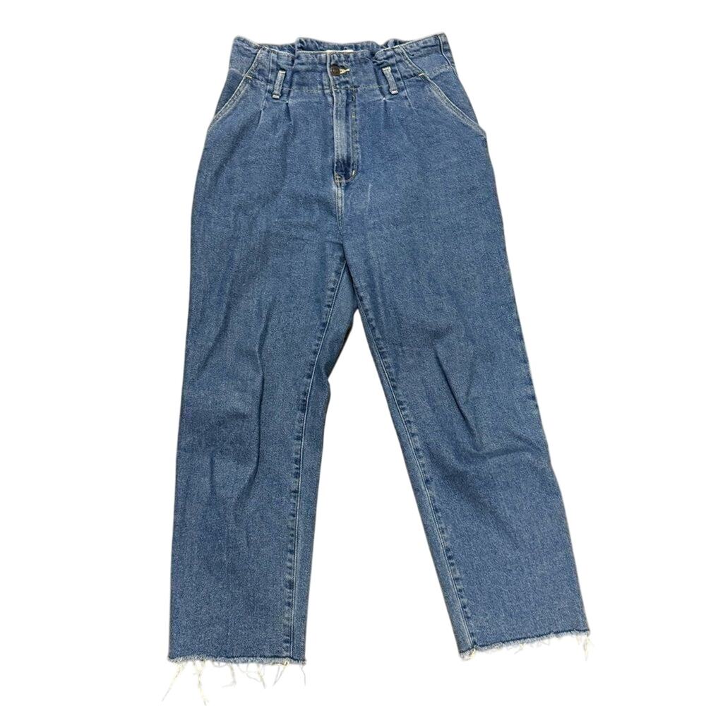 Abercrombie & Fitch Ultra High Rise Paperbag Waist Jeans Women's 30 Blue Cropped